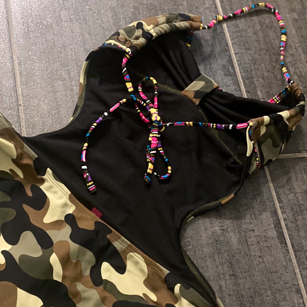 Op Camo One Piece Cutout Swimsuit Large 11/13 - Picture 6 of 7
